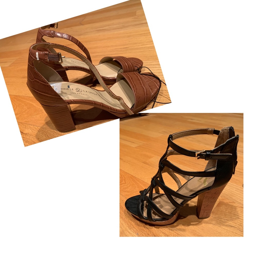 Two pair never worn 7.5 women’s high heel sandals